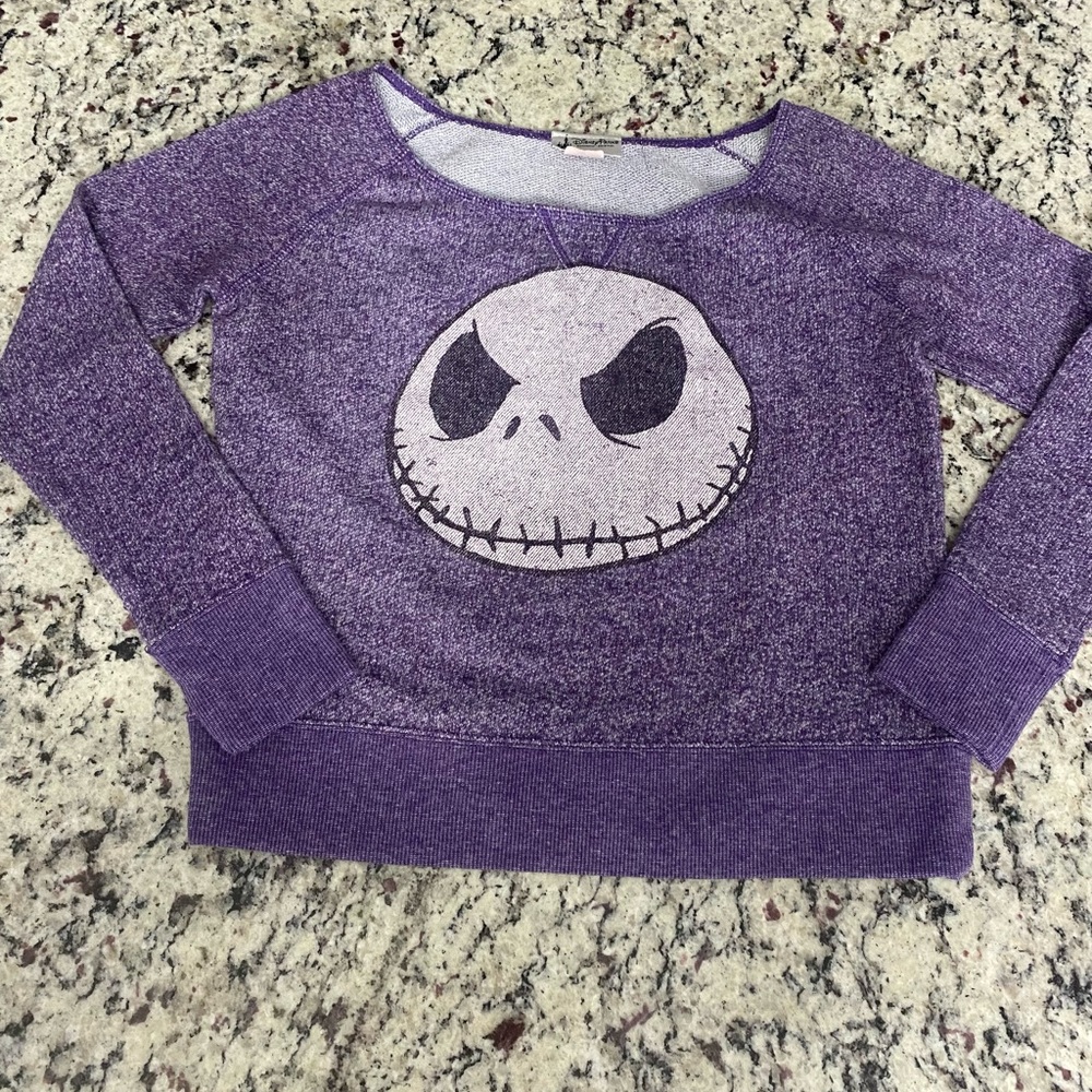 Disney Parks Nightmare Before Christmas Jack Skeleton  Purple Sweatshirt XS